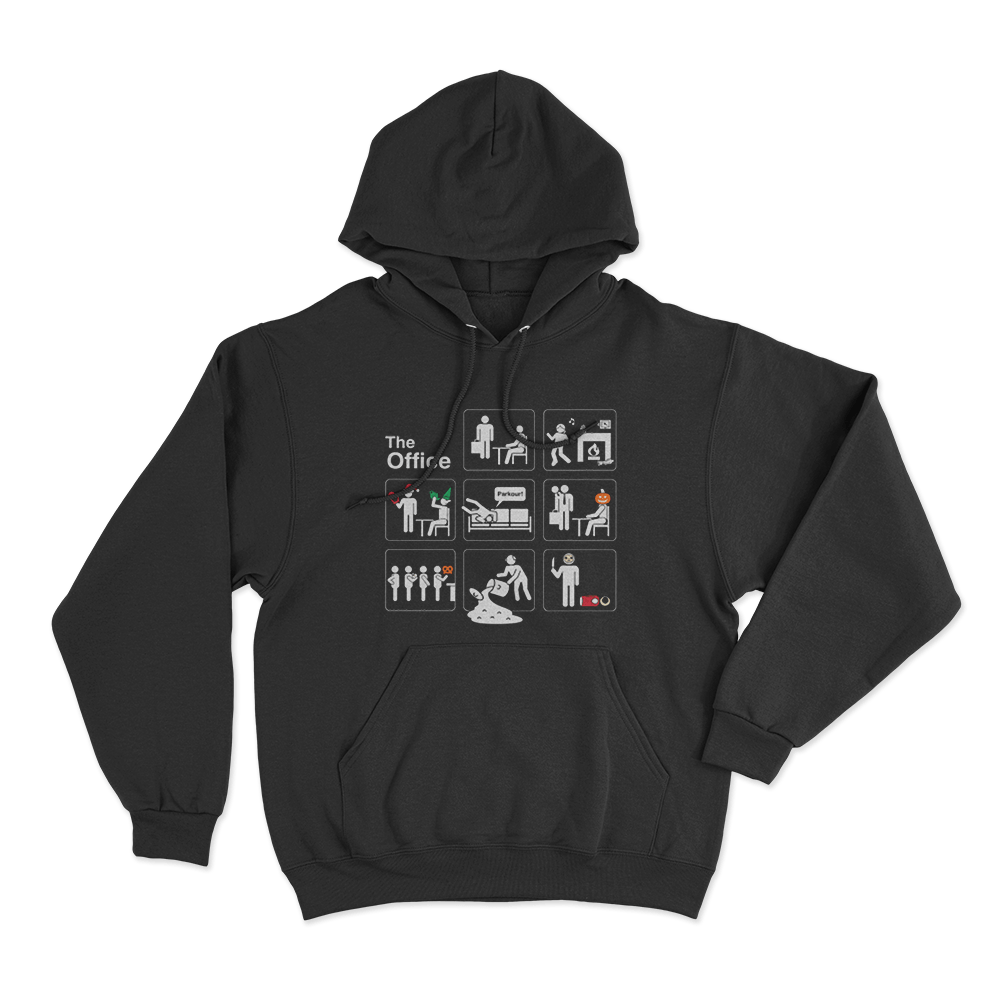 The Office Logo Icons Unisex Hoodie Black The Office Logo Icons Unisex Hoodie Black