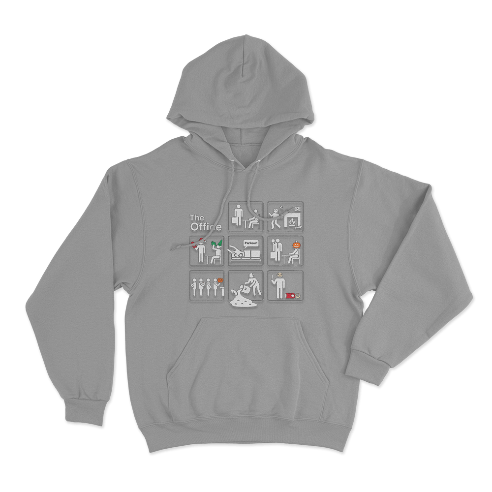 The Office Logo Icons Unisex Hoodie Grey The Office Logo Icons Unisex Hoodie Grey