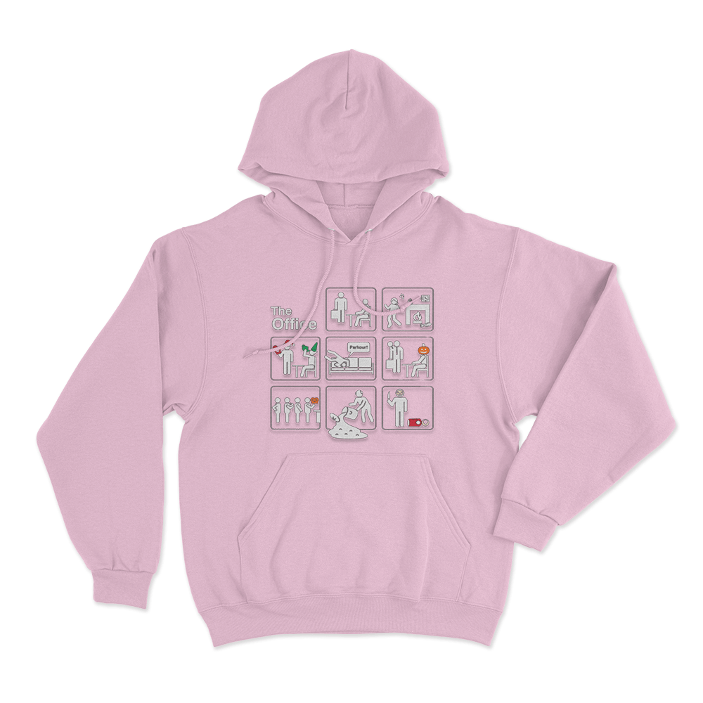 The Office Logo Icons Unisex Hoodie Pink The Office Logo Icons Unisex Hoodie Pink