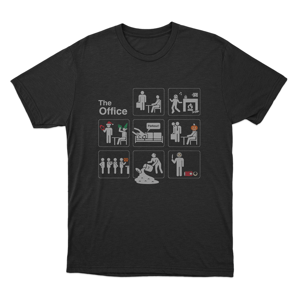 The Office Logo Icons Unisex T Shirt Black The Office Logo Icons Unisex T Shirt Black