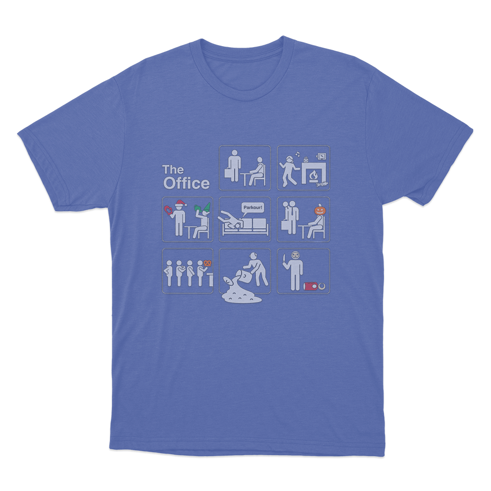 The Office Logo Icons Unisex T Shirt Blue The Office Logo Icons Unisex T Shirt Blue