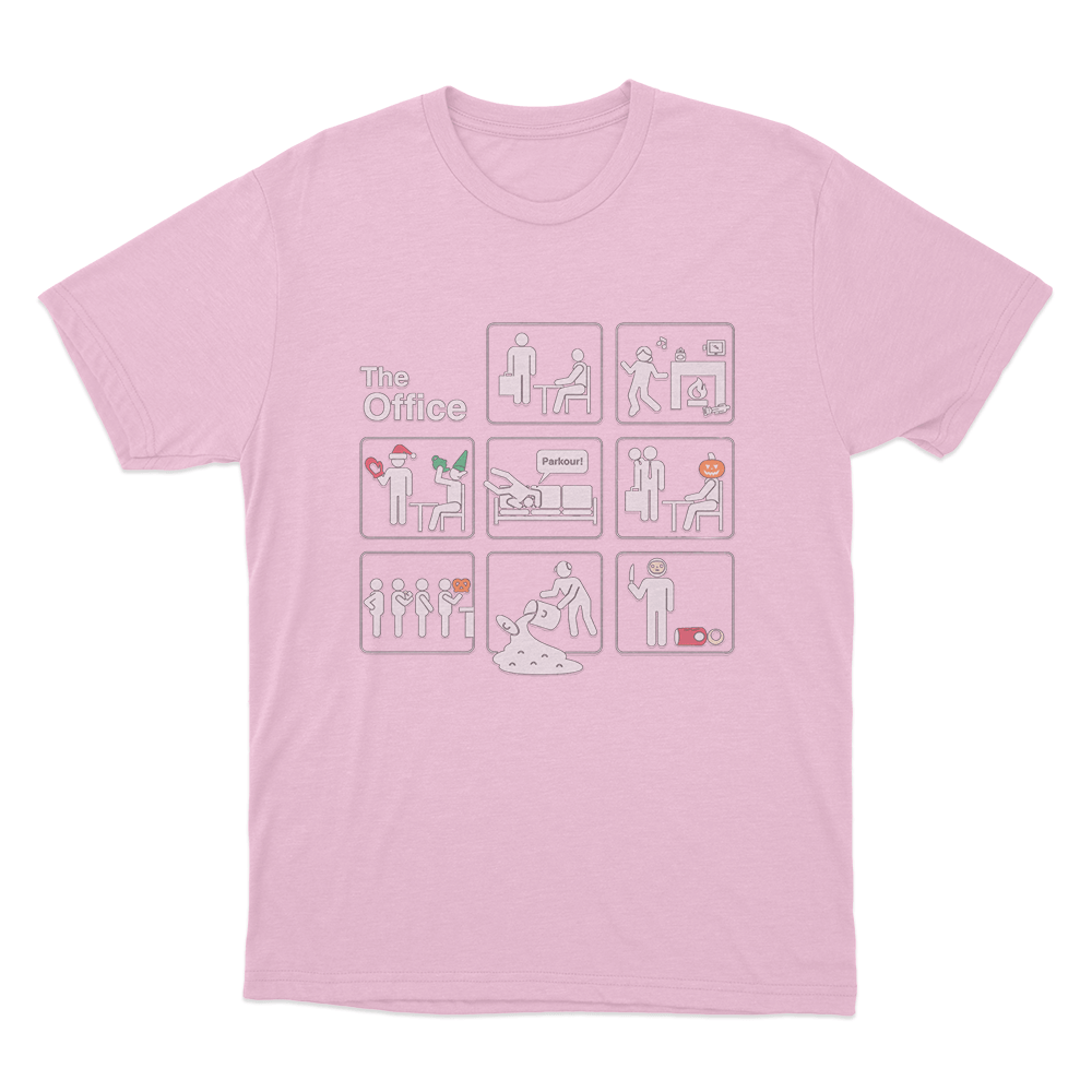 The Office Logo Icons Unisex T Shirt Pink The Office Logo Icons Unisex T Shirt Pink