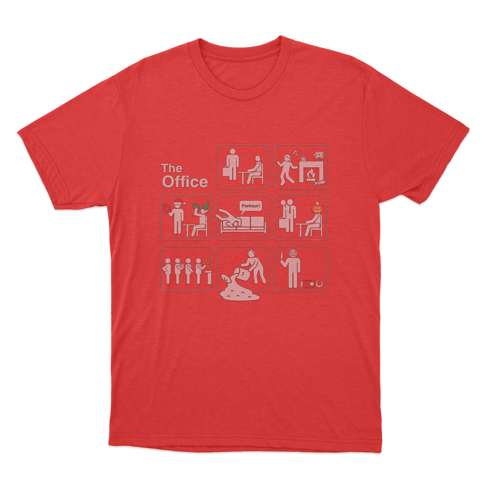 The Office Logo Icons Unisex T Shirt Red The Office Logo Icons Unisex T Shirt Red