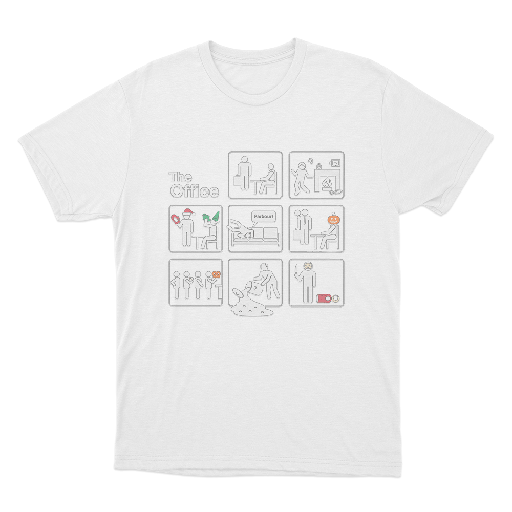 The Office Logo Icons Unisex T Shirt White The Office Logo Icons Unisex T Shirt White