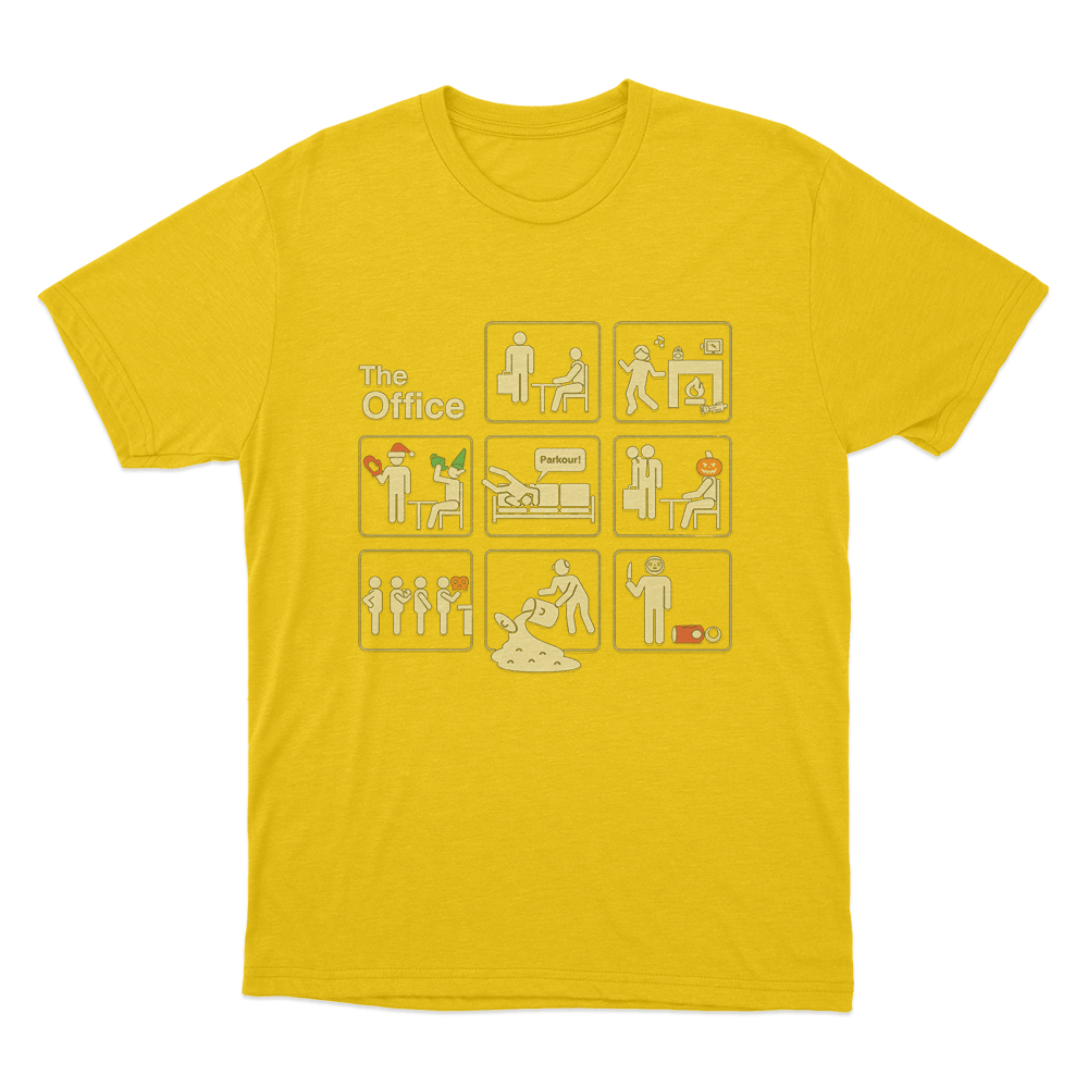 The Office Logo Icons Unisex T Shirt Yellow The Office Logo Icons Unisex T Shirt Yellow